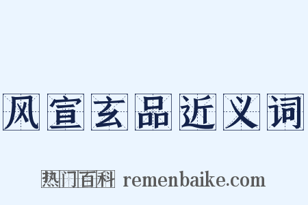 风宣玄品近义词是什么意思的图片